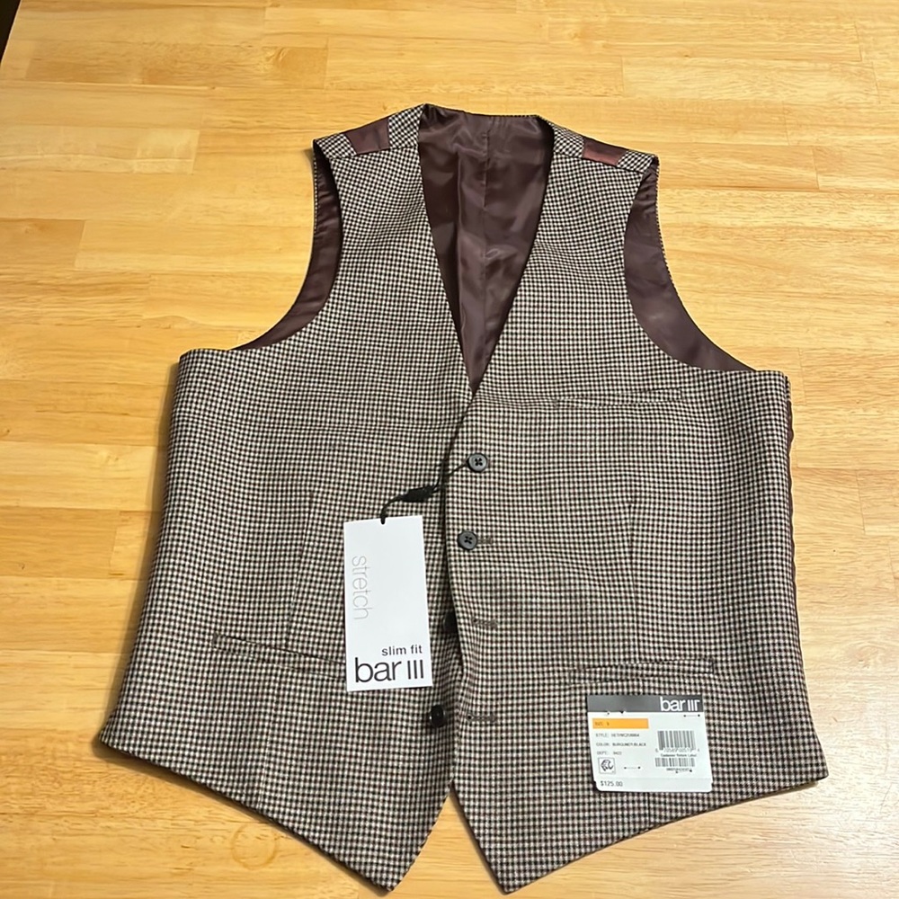 Mens plaid brown vest